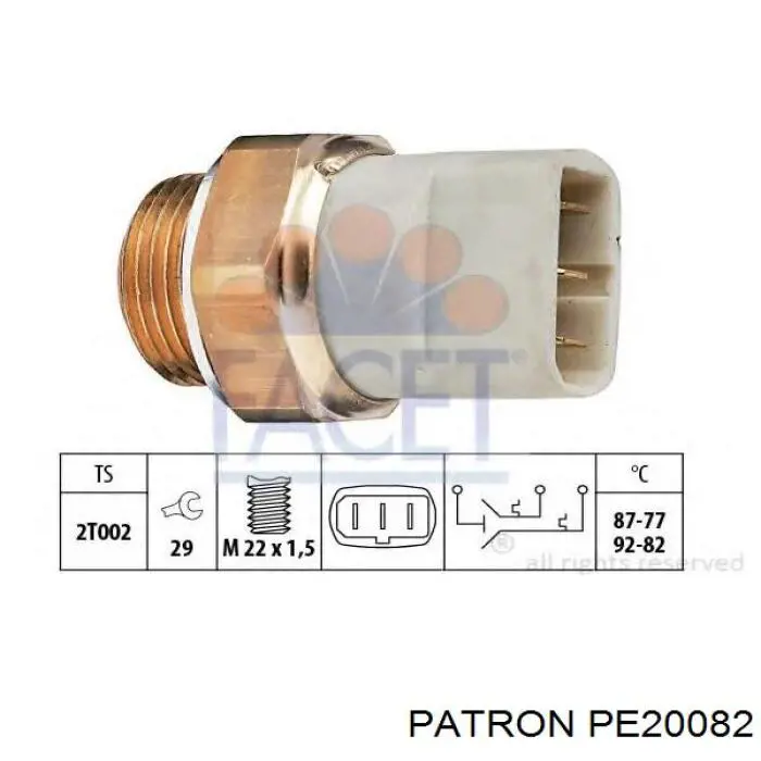 Датчик температуры радиатора Patron PE20082 цена, от 10.55 USD