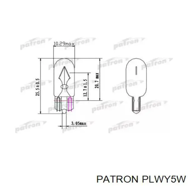 Лампочка переднего габарита WY5WH Signeda