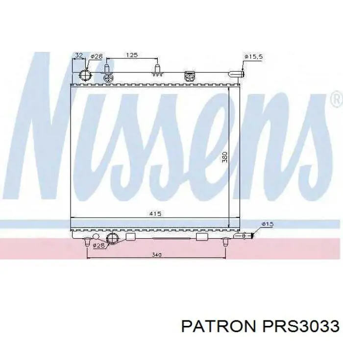 Радиатор охлаждения двигателя Patron PRS3033 цена, от 58.48 USD