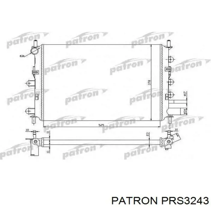 Радиатор охлаждения двигателя Patron PRS3243 цена, от 50.93 USD