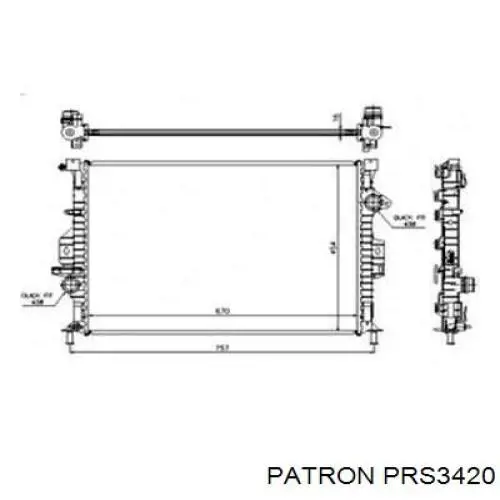 Радиатор охлаждения двигателя Patron PRS3420 цена, от 49.96 USD