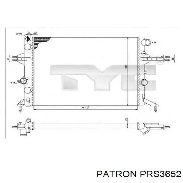 Радиатор охлаждения двигателя Patron PRS3652 цена, от 42.52 USD