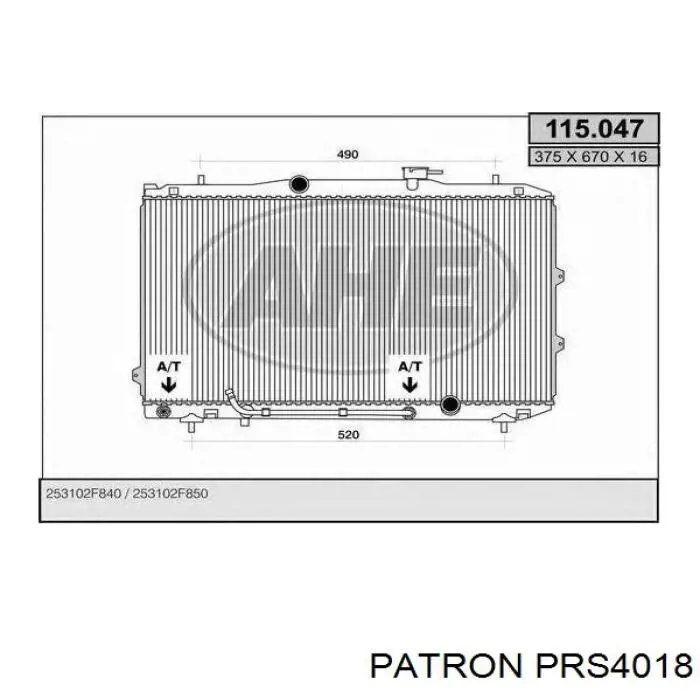 Радиатор 253102F900 Hyundai/Kia