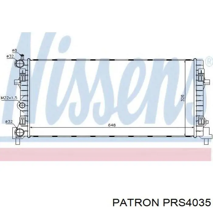 PRS4035 Patron radiador de esfriamento de motor