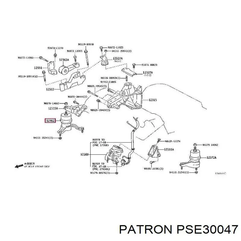 Левая подушка двигателя GM3536 Zekkert