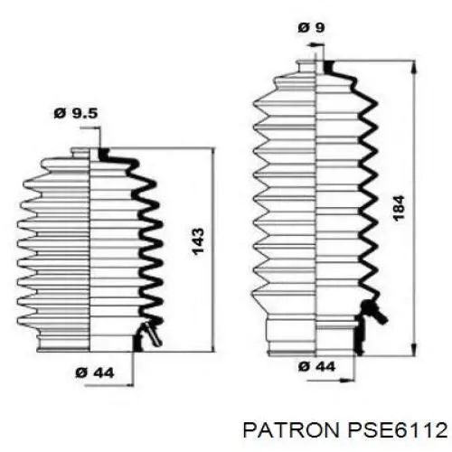 Пыльник рулевой рейки PSE6112 Patron