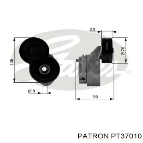 Натяжитель приводного ремня PT37010 Patron