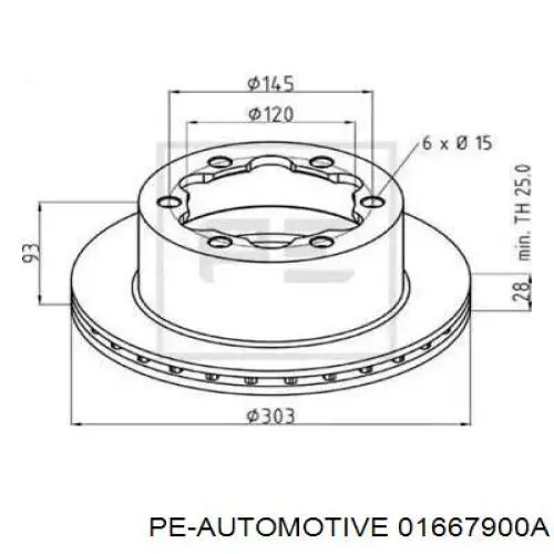 01667900A PE Automotive диск тормозной задний