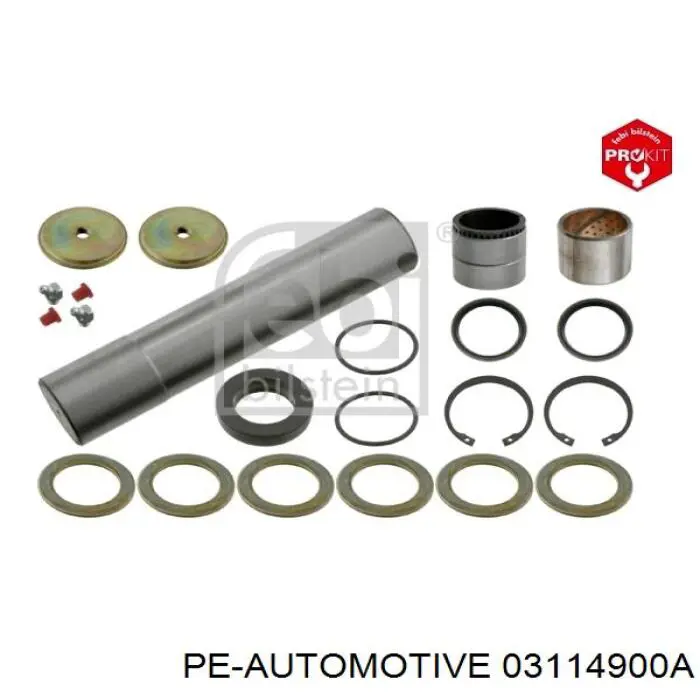 Ремкомплект шкворня поворотного кулака PE Automotive 03114900A цена, от 51.72 USD