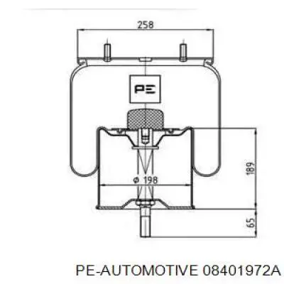 Пневмоподушка (пневморессора) моста 08401972A PE Automotive