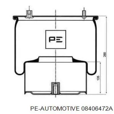 Пневмоподушка (пневморессора) моста заднего 08406472A PE Automotive