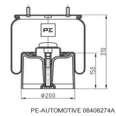 Пневмоподушка (пневморессора) моста 08408274A PE Automotive