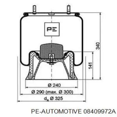 Пневмоподушка (пневморессора) моста 08409972A PE Automotive