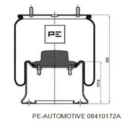 Пневмоподушка (пневморессора) моста заднего 08410172A PE Automotive