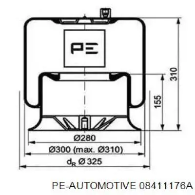 Пневмоподушка (пневморессора) моста 08411176A PE Automotive