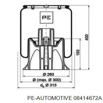 Пневмоподушка (пневморессора) моста 08414672A PE Automotive