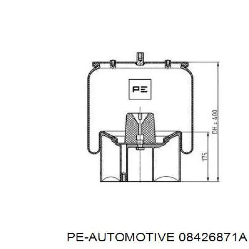 Пневмоподушка (пневморессора) моста 08426871A PE Automotive