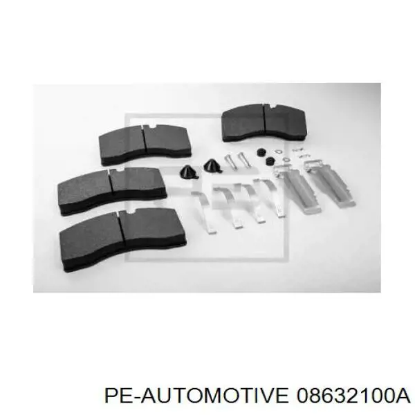 Колодки тормозные задние дисковые PE Automotive 08632100A