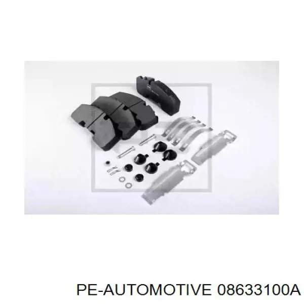 Колодки тормозные задние дисковые PE Automotive 08633100A