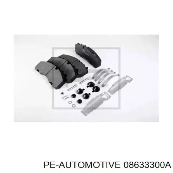 Колодки тормозные задние дисковые PE Automotive 08633300A