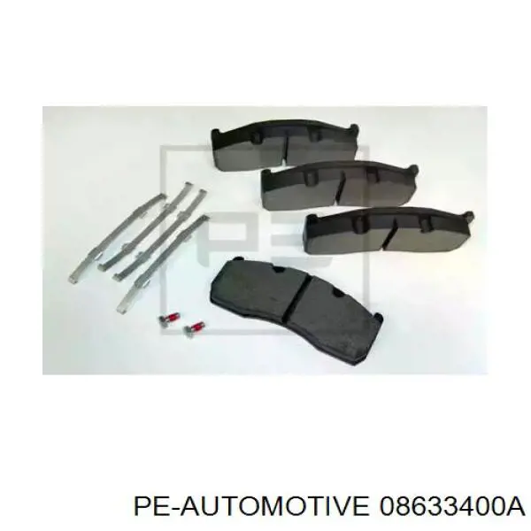 Колодки тормозные задние дисковые PE Automotive 08633400A