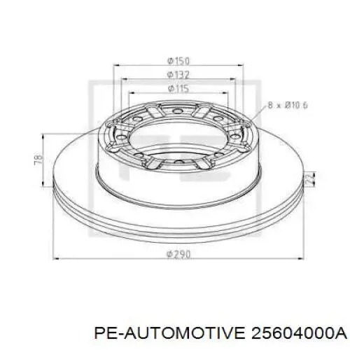 25604000A PE Automotive диск тормозной задний