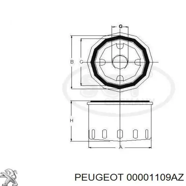 Купить 00001109AZ Peugeot/Citroen Фильтр центробежный очистки масла