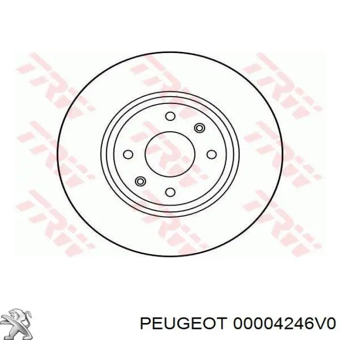 Передние тормозные диски 00004246V0 Peugeot/Citroen