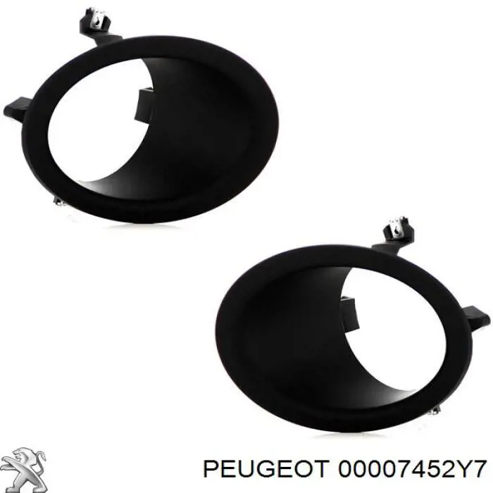 00007452Y7 Peugeot/Citroen ободок (окантовка фары противотуманной)