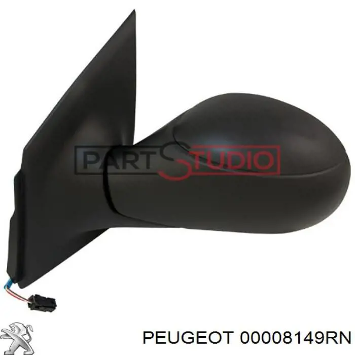 Левое боковое зеркало 00008149RN Peugeot/Citroen