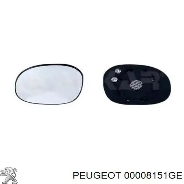 Зеркальный элемент левый PEUGEOT 00008151GE