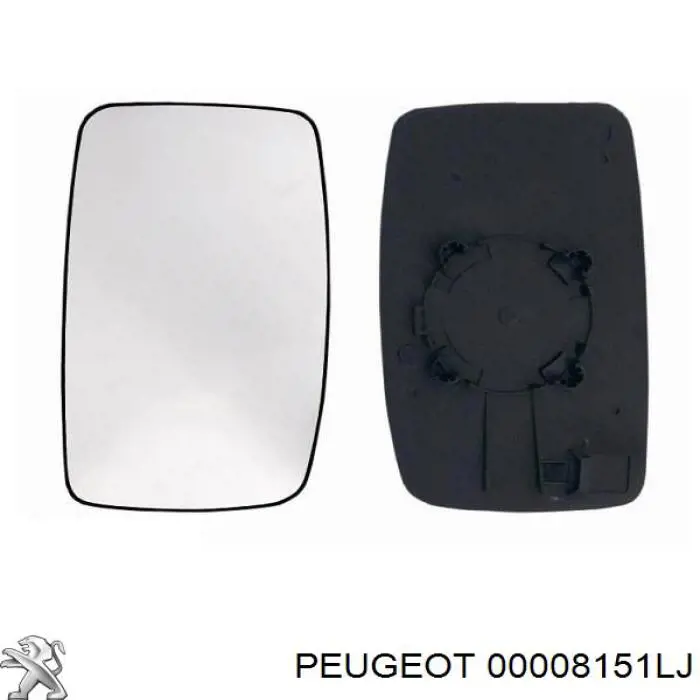 00008151LJ Peugeot/Citroen зеркальный элемент зеркала заднего вида левого