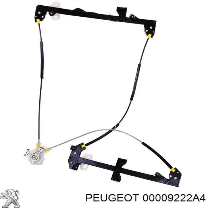 00009222A4 Peugeot/Citroen mecanismo de acionamento de vidro da porta dianteira direita