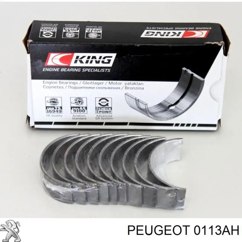 0113AH Peugeot/Citroen вкладыши коленвала коренные, комплект, стандарт (std)