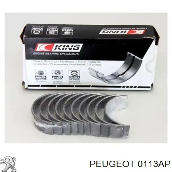 0113AP Peugeot/Citroen folhas inseridas principais de cambota, kit, padrão (std)