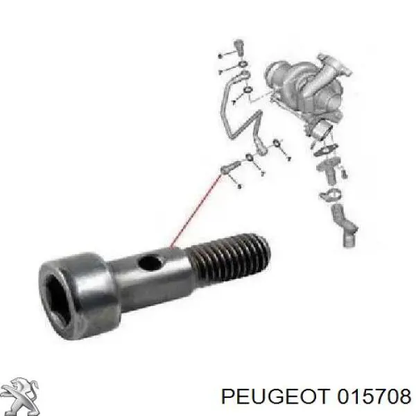 Прокладка шланга подачи масла к турбине Peugeot/Citroen 015708