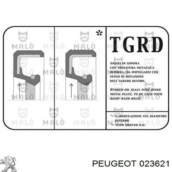 Купить 023621 Peugeot/Citroen Сальник распредвала