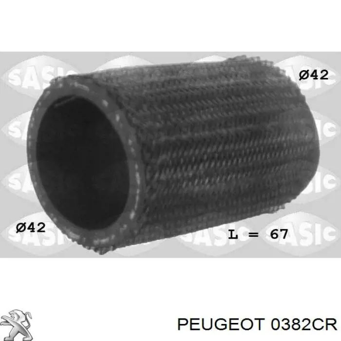 Tubo flexible de aire de sobrealimentación, de turbina 0382CR Peugeot/Citroen
