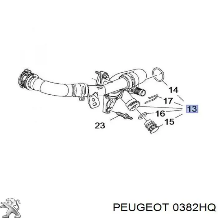 Патрубок интеркулера 0382P8 Peugeot/Citroen