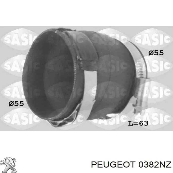 Tubo flexible de aire de sobrealimentación 0382NZ Peugeot/Citroen
