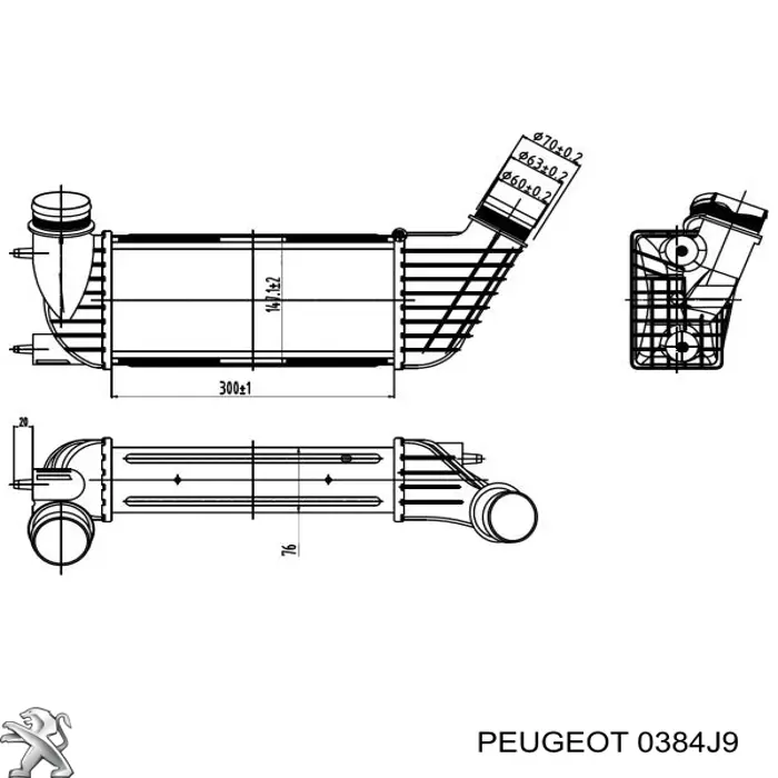 Система охлаждения наддувочного воздуха Peugeot/Citroen 0384J9 цена, от 70.92 USD