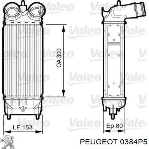 Radiador de aire de admisión 0384P5 Peugeot/Citroen