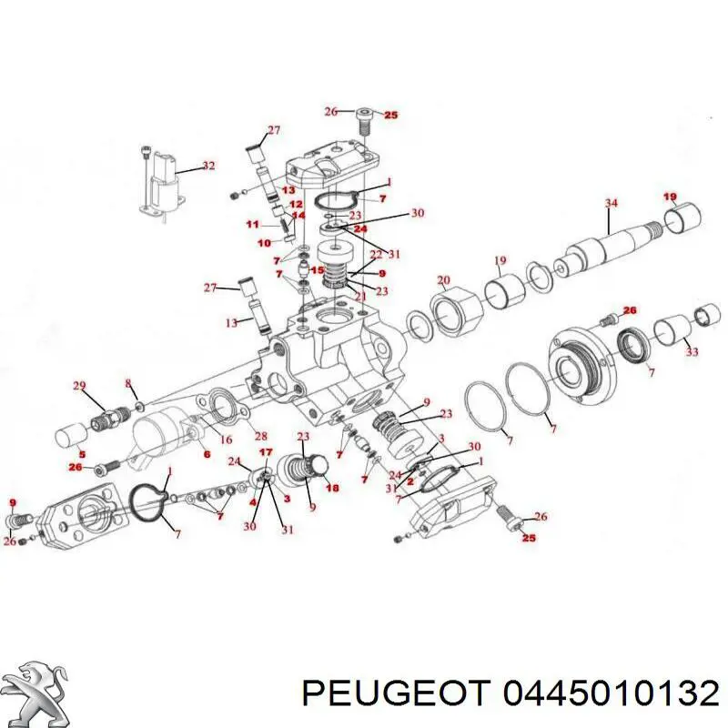 Compre 0445010132 Peugeot/Citroen Bomba de combustível de pressão alta