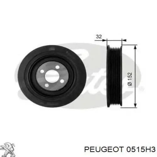 Шкив коленвала 0515H3 Peugeot/Citroen