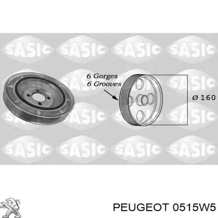 Купить 614150 Opel Шкив-демпфер коленвала