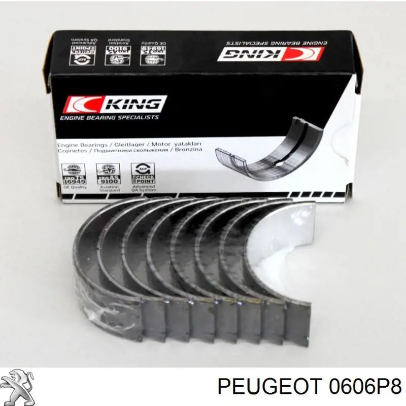 0606P8 Peugeot/Citroen вкладыши коленвала шатунные, комплект, стандарт (std)