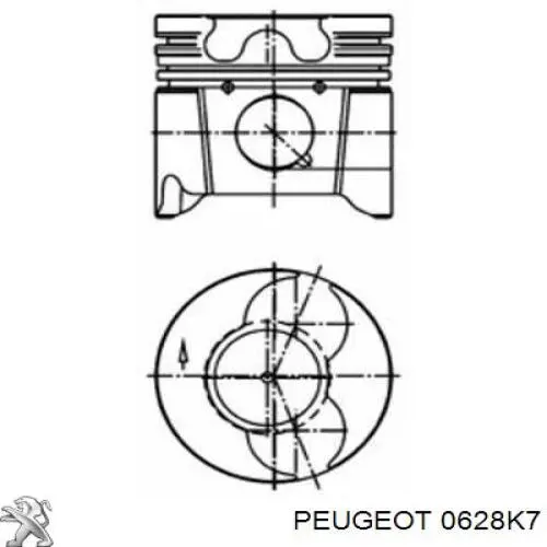 Поршень в комплекте на 1 цилиндр, 3-й ремонт (+0,60) на Peugeot 607 9D, 9U