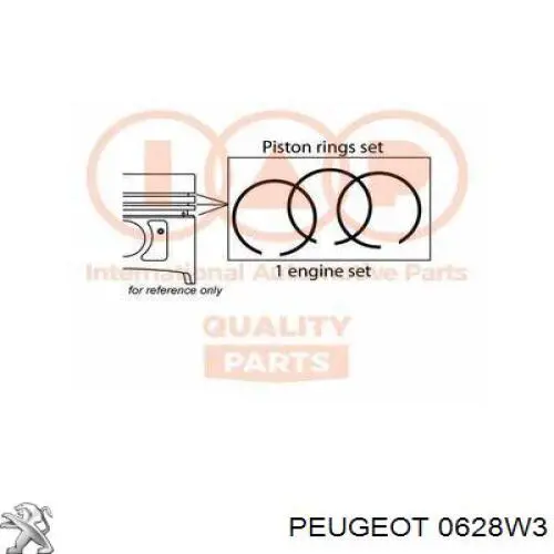0628W3 Peugeot/Citroen поршень с пальцем без колец, std