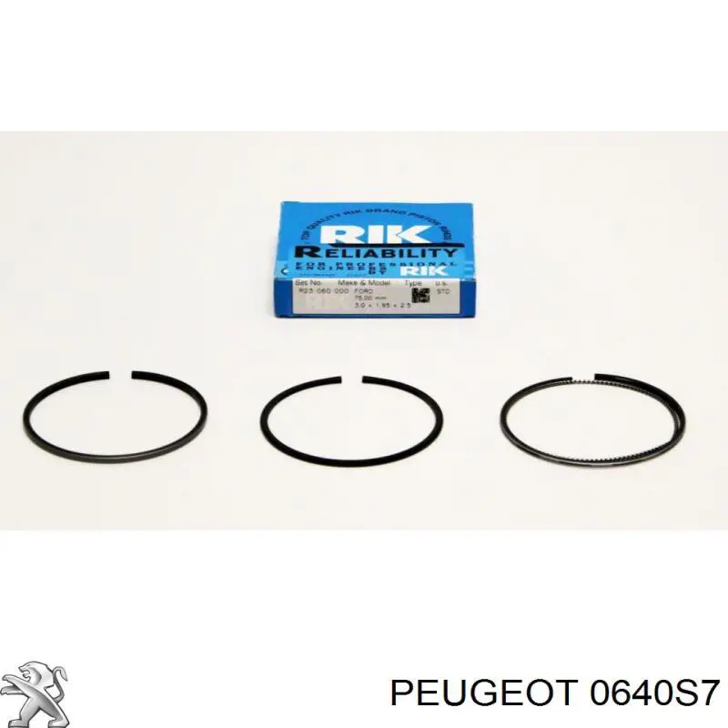 Кольца поршневые на 1 цилиндр, STD. PEUGEOT 0640S7
