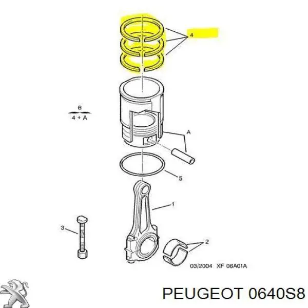 Кольца поршневые на 1 цилиндр, STD. Peugeot/Citroen 0640S8